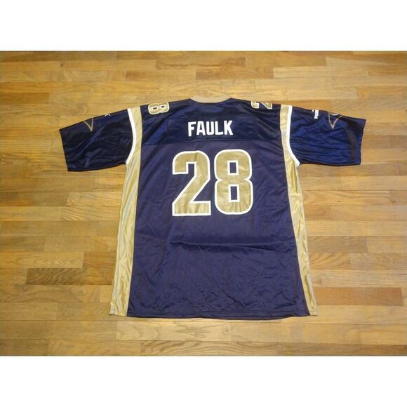 Vintage Marshall Faulk Jersey Los Angeles Rams Puma Men's 2XL Blue NFL Football - Picture 5 of 6